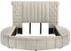 Coaster® Sonya Ivory Eastern King Upholstered Sleigh Storage Bed-1