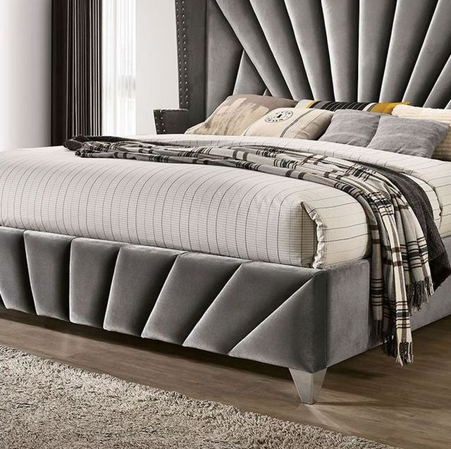 Furniture of America® Carissa Gray Eastern King Bed-1