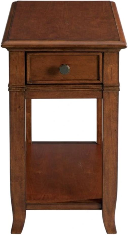 Riverside Furniture Campbell Burnished Cherry Chairside Table-1