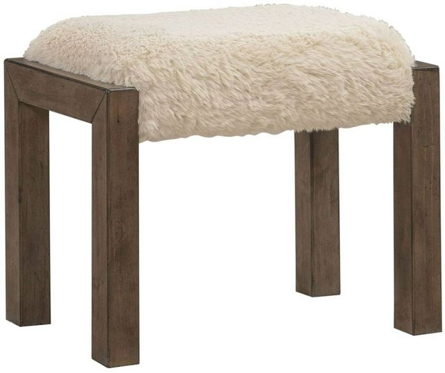 Liberty Furniture Broadmore Cobblestone Brown Upholstered Console Stool