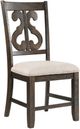 Elements International Stone 7-Piece Cream/Smokey Walnut Dining Set-4