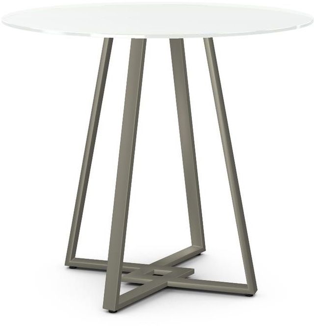 Amisco Customizable Dirk 42" White Glass Counter Height Table-0