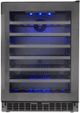 Cellier sous-comptoir de 24 po Silhouette® Sydney de 48 bouteilles - Cadre en acier inoxydable noir-0