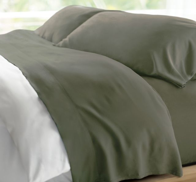 Cariloha Retreat 4-Piece Oasis Green Lyocell Split King Sheet Set-2