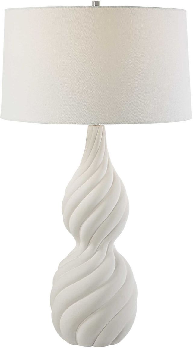 Uttermost® Twisted Swirl Chalk White Table Lamp-3