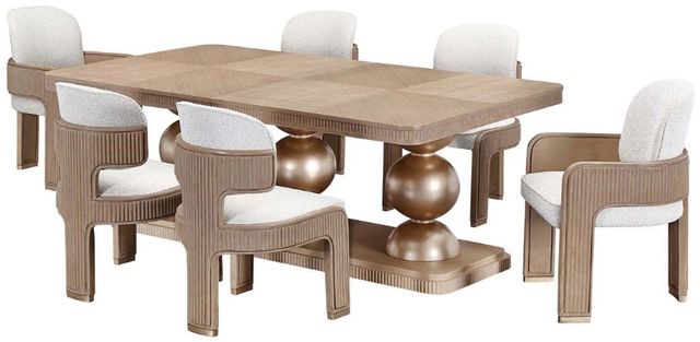Michael Amini® West Kensington Sea Salt Caramel Rectangular Dining Table-1