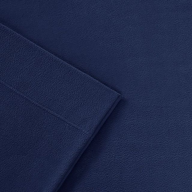Olliix by Peak Performance Navy King 3M Scotchgard Micro Fleece Sheet Set-1