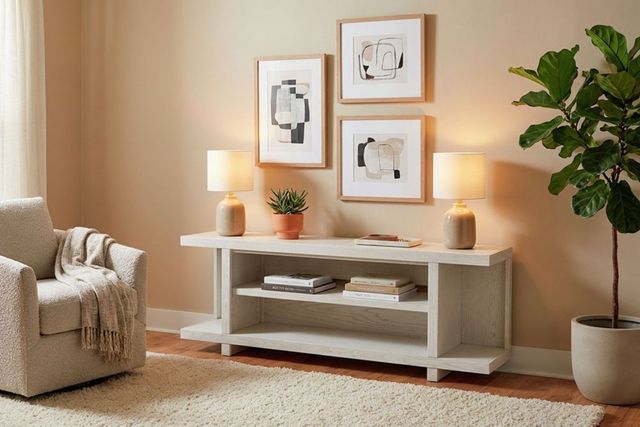 aspenhome® Latitude Brushed White 67" Open Console-1