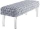 TOV Furniture Sal Woven Grey Velvet Bench-2