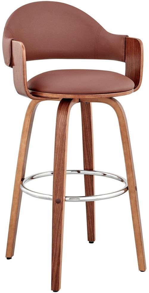 Armen Living Daxton Brown/Walnut Bar Stool-0