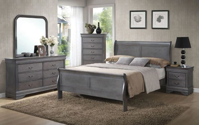 American Wholesale Furniture Louis Philippe Gray Dresser-1