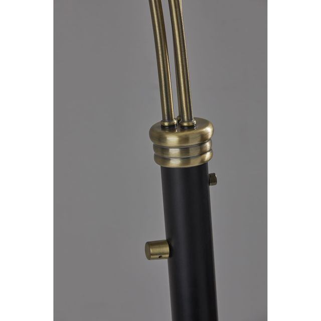 Adesso® Bergen Black/Antique Brass 3-Arm Arc Lamp-2