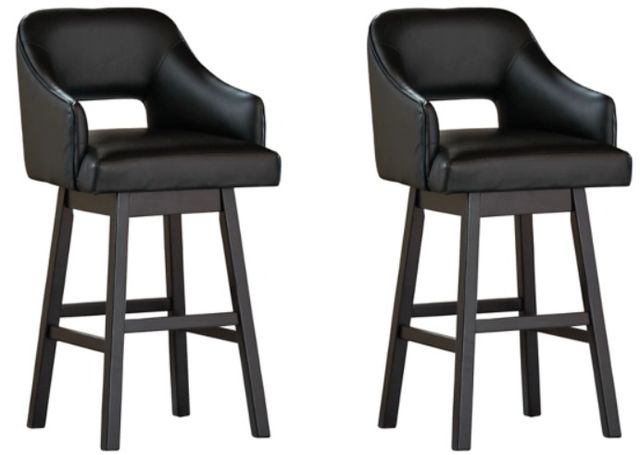 Signature Design by Ashley® Tallenger 2-Piece Black/Dark Brown Bar Stool Set-0