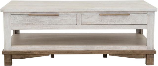 International Furniture Direct Golden Loft Gray Cocktail Table with Brown Base-3