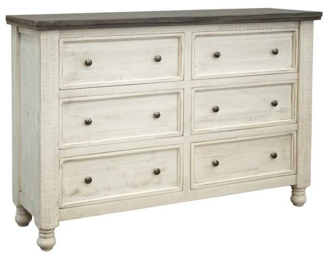 International Furniture Direct Stone Ivory/Weathered Gray Dresser-0