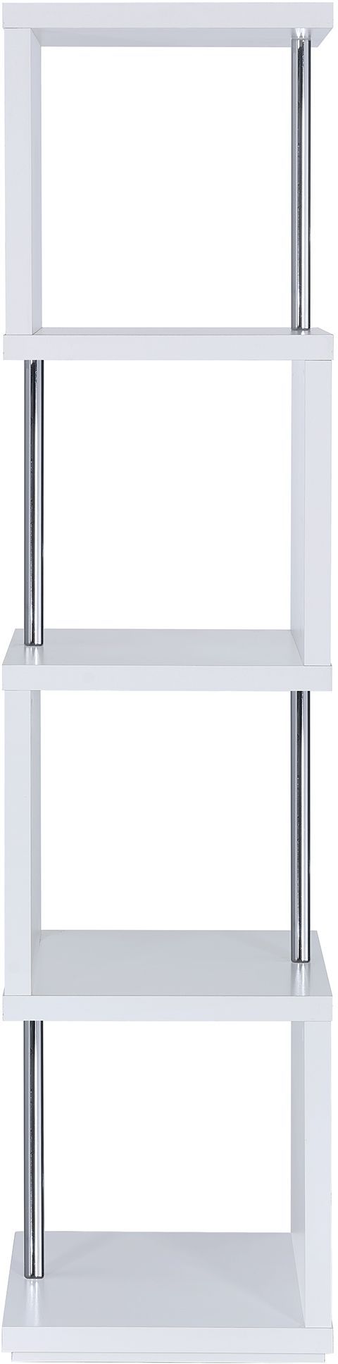 Coaster® Baxter White/Chrome 4-Shelf Bookcase-2
