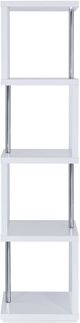 Coaster® Baxter White/Chrome 4-Shelf Bookcase-2