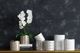 A & B Home Gold/White Artificial Orchid in Striped Pot-2