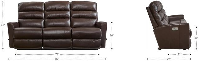 La-Z-Boy® Liam Ash Power Wall Reclining Sofa with Headrest and Lumbar-4