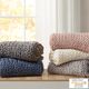 Olliix by Madison Park Chunky Double Knit Blush Throw-3