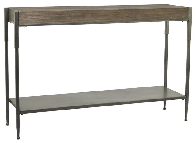 Deco Marche Brown Console Table with Gray Base-0