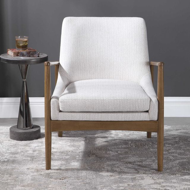Uttermost® Bev White Accent Chair-1