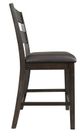 Elements International Mango Dark Brown/Dark Gray Counter Side Chair-3