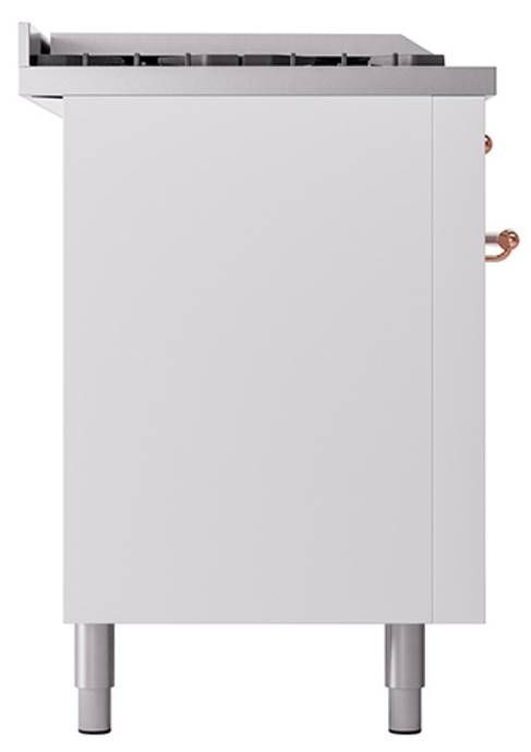 Ilve® Nostalgie II Noblesse 60'' White Pro Style Dual Fuel Range with Copper Trim-2