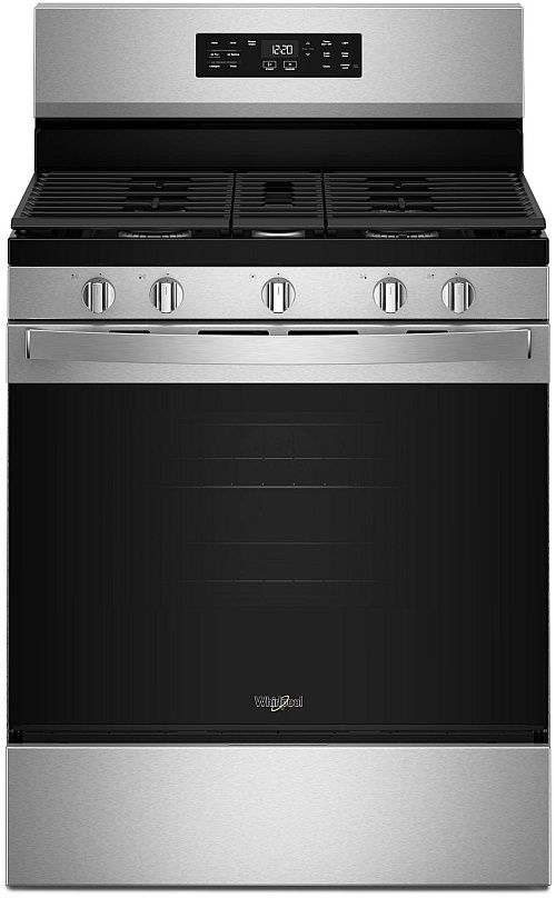 Whirlpool® 30" FingerPrint Resistant Stainless Steel Freestanding Gas Range with Air Cooking Technology-0