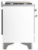 Ilve® Majestic III 40" White Pro Style Dual Fuel Liquid Propane Range with Triple Glass Door and Chrome Trim-3