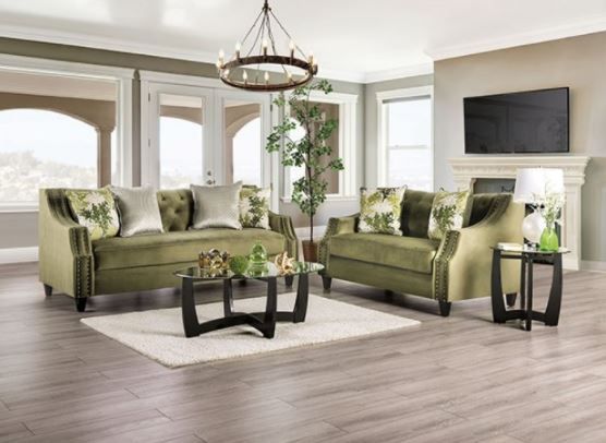 Furniture of America® Kaye Olive Green Sofa-1
