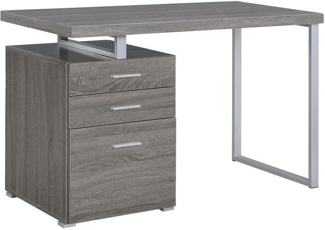 Coaster® Brennan Weathered Grey 3-Drawer Office Desk-1
