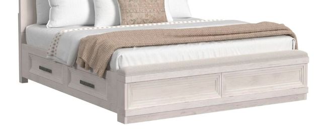 Elements International Avalanche Antique White Queen Panel Storage Bed-1