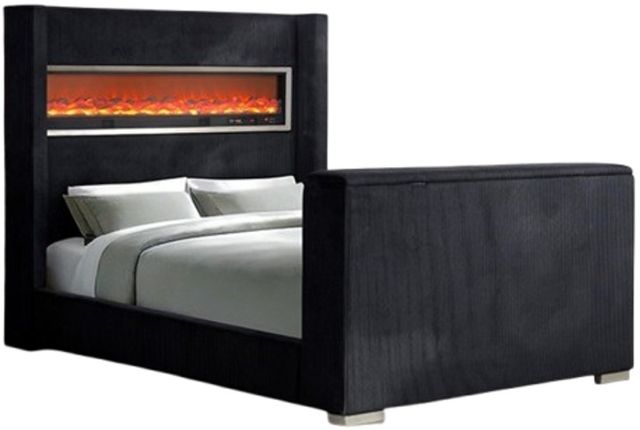 Furniture of America® Sumter Black Queen Panel Bed-0