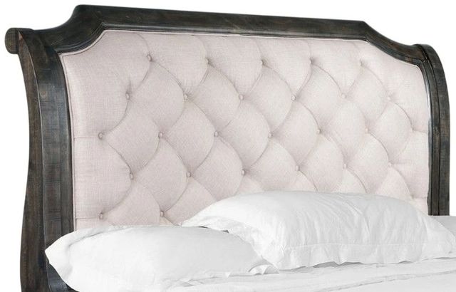 Magnussen Home® Bellamy Beige/Peppercorn Queen Sleigh Upholstered Headboard-0