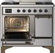 Ilve® Majestic III 40" Stainless Steel Pro Style Dual Fuel Natural Gas Range with Solid Door and Burnished Trim-2