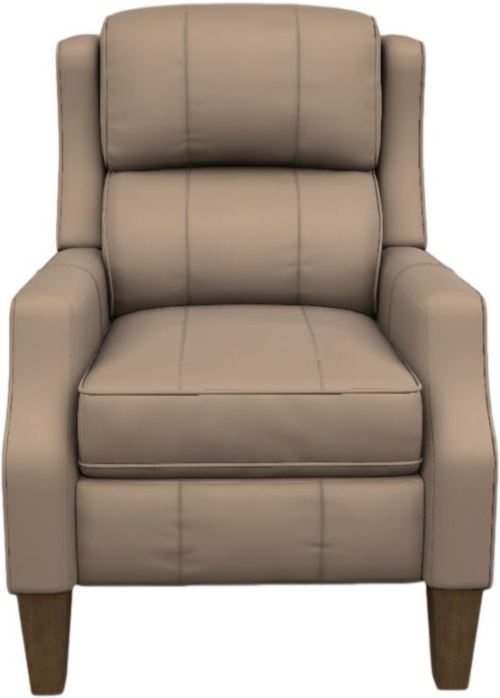 Best® Home Furnishings Customizable Pauley 1 Leather Manual High Leg Recliner with Dark Walnut Legs-1