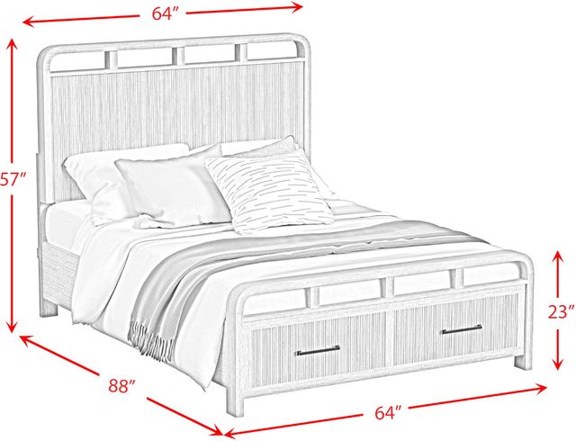 Elements International Ridgemont Black Queen Panel Storage Bed-2