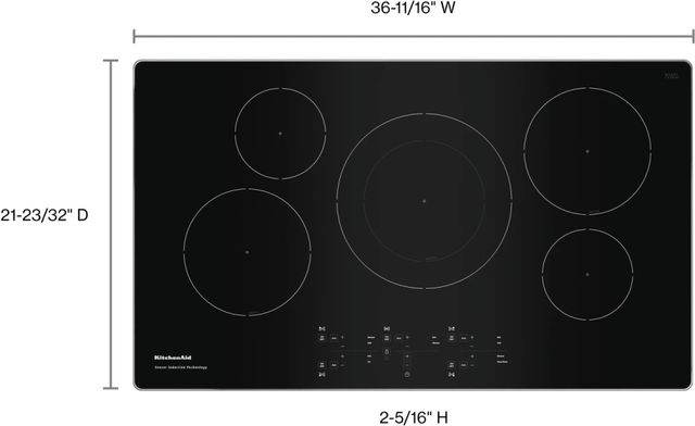 KitchenAid® 36" Stainless Steel Sensor Induction Cooktop-4