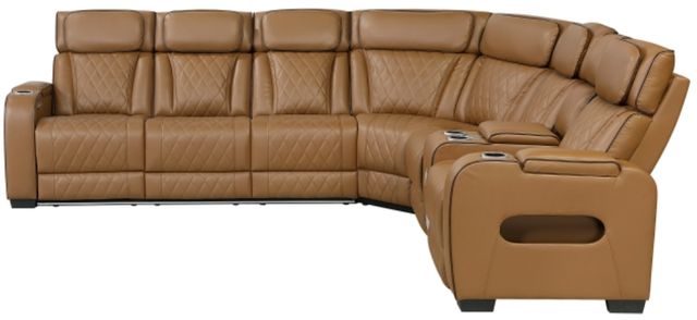 Homelegance® Fairway 3-Piece Brown Power Reclining Sectional with Right Side Console-3