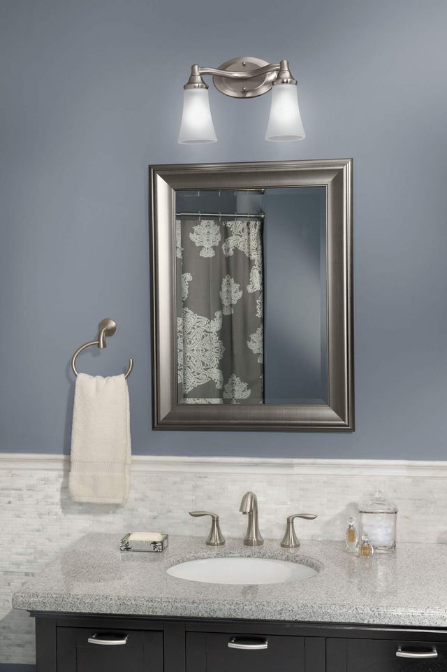 Moen® Eva™ Brushed Nickel Two Globe Bath Light-3