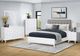 Monarch Specialties Inc. Grey/White Oak Queen Upholstered Panel Bed-1