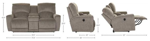 La-Z-Boy® Cassian Walnut Leather Manual Reclining Loveseat with Console-2