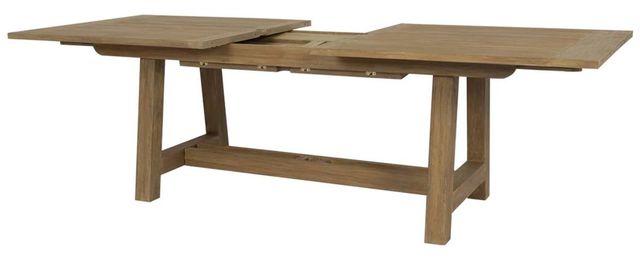 Sunset West Coastal Warm Gray Wooden Outdoor Dining Table with Leaf Extension-2