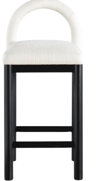 Meridian Furniture Conrad Cream/Black Upholstered Counter Stool-1