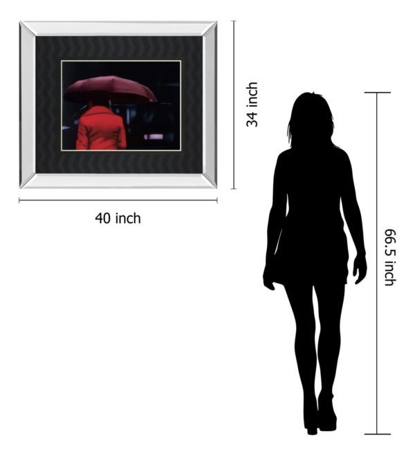 Classy Art Lady in Red by Visa, X Mirrored Frame Wall Art-2