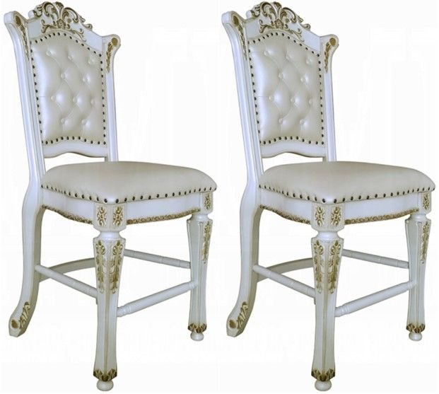 ACME Furniture Vendome 2-Piece Antique Pearl Counter Stool Set-3