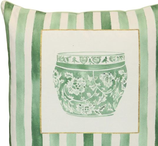 Stylecraft Tamara Day Green Stripes 24" Designer Pillow-1