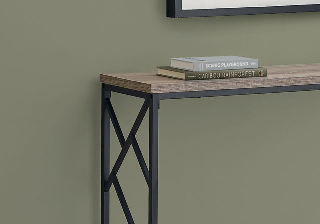 Monarch Specialties Inc. Taupe 44"L Hall Console Table with Black Metal Base -2