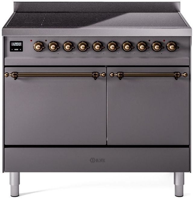 Ilve® Nostalgie II Series 40" Graphite Matte Pro Style Induction Range-0
